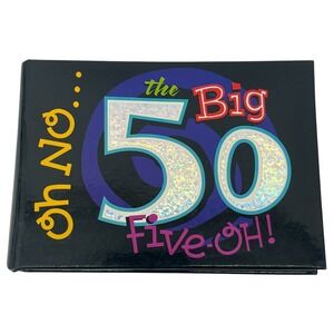 Amscan The Big 50 Oh No Five-OH 50th Birthday Photo Album Black Holographic